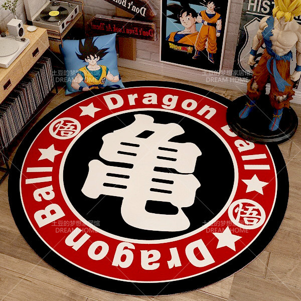 Dragon Ball Super saiyan Goku Mat Rug Carpet Circular Shape for Bedroom living room  calligraphy 