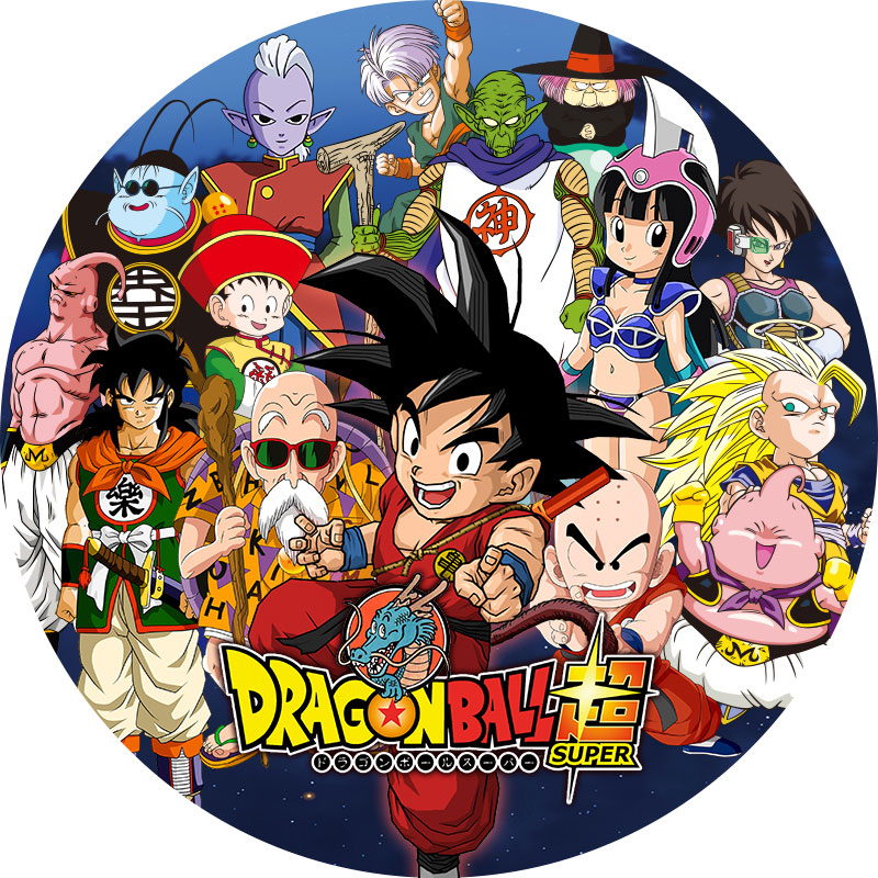 Dragon Ball Super saiyan Goku Mat Rug Carpet Circular Shape for Bedroom living room  calligraphy 