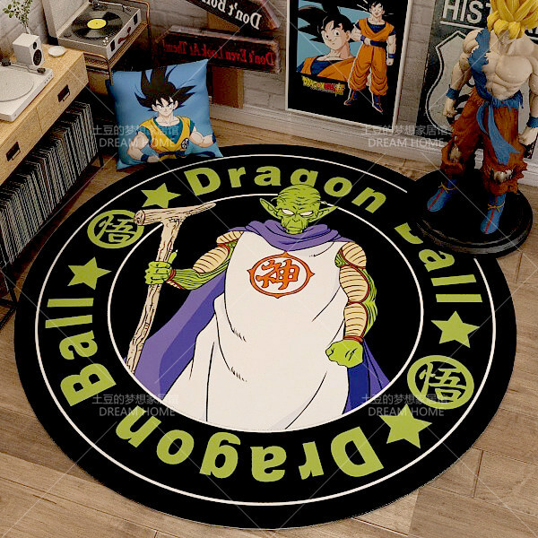 Dragon Ball Super saiyan Goku Mat Rug Carpet Circular Shape for Bedroom living room  calligraphy 