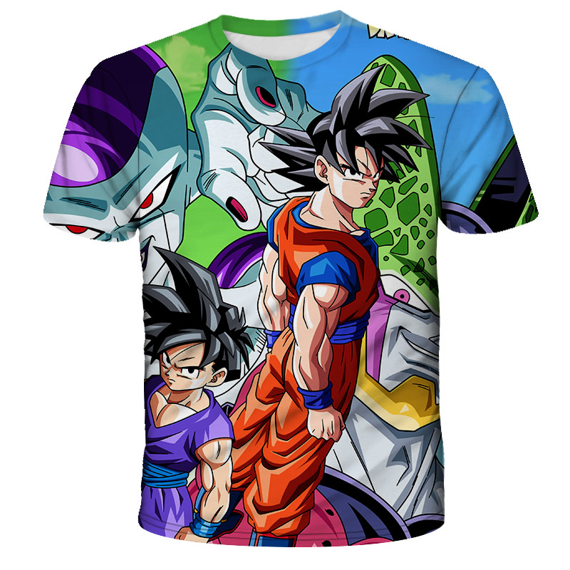 Dragon ball Z Super Saiyan Goku Gohan Frieza Cell Printing Shirt