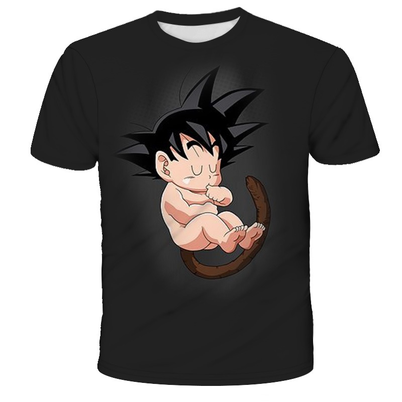 Little Infant Goku Sleeping Printing Shirt