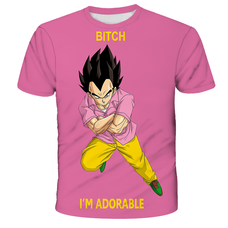 Dragon Ball Z Pink Vegeta Printing Shirt