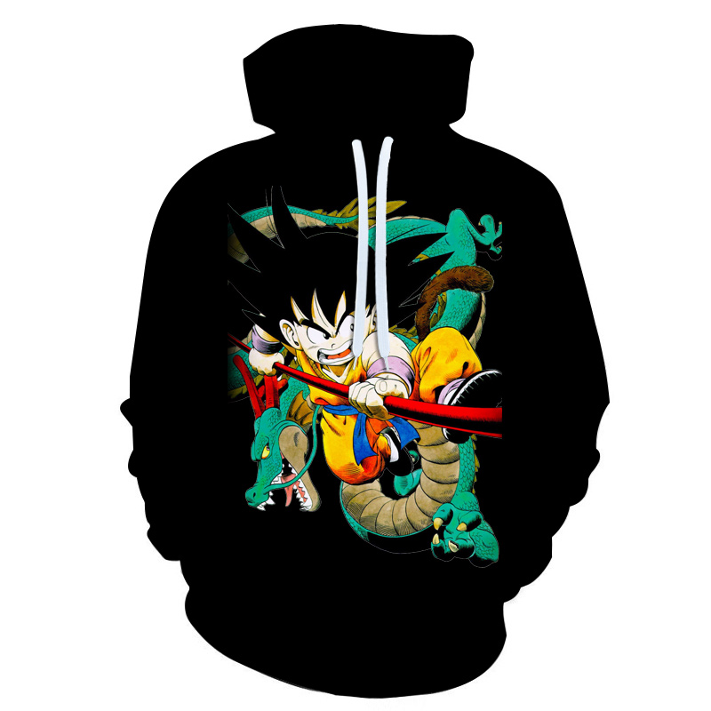 Dragon Ball Z Little Goku Shenron Black Hoodies
