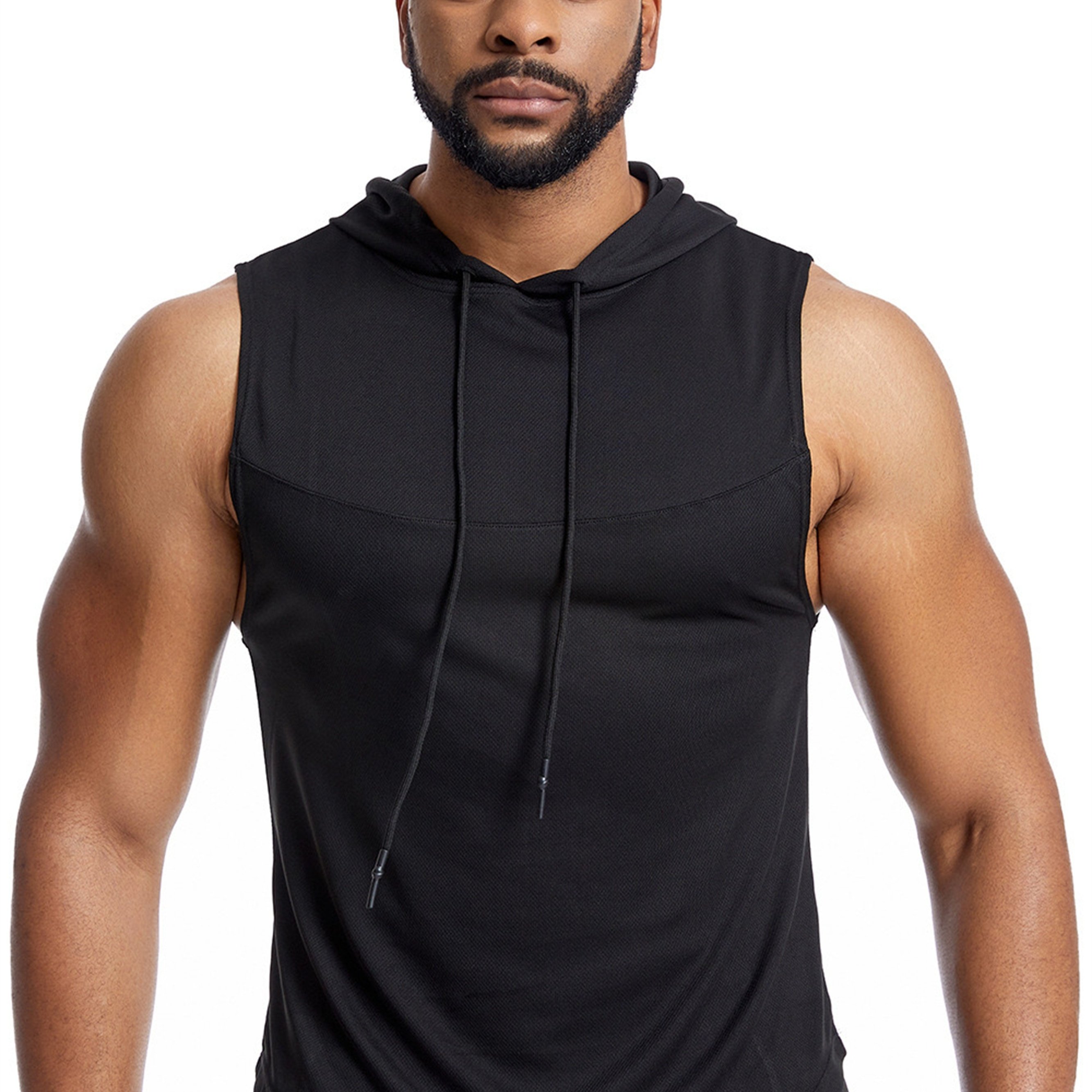 Stay Cool and Stylish This Summer with Men's Casual Round Neck Hooded Tank Top!