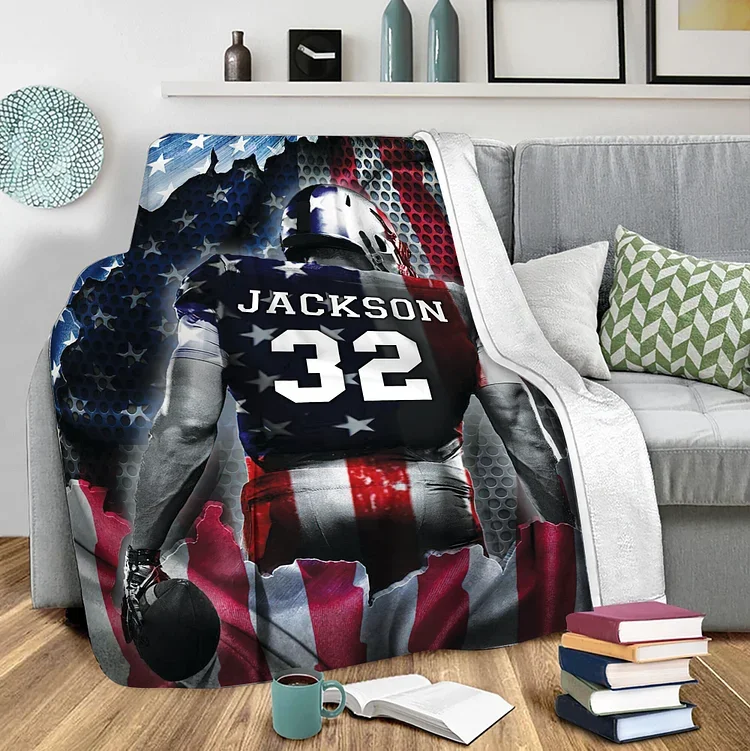 Personalized Football Blanket|02