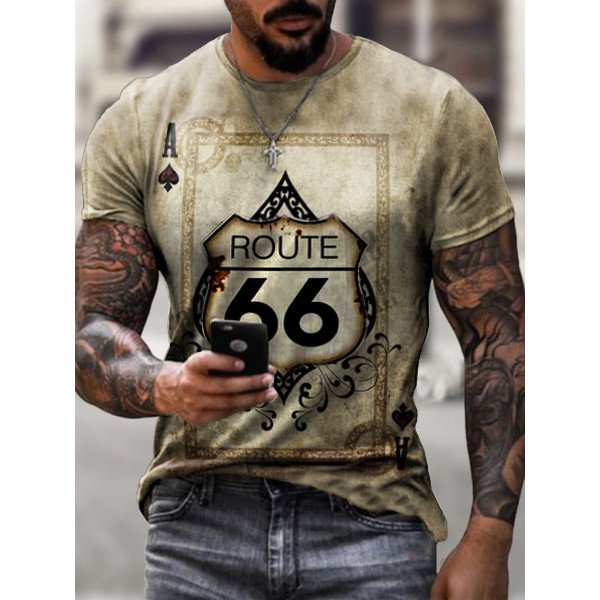 Casual Contrast Route 66 T-shirt