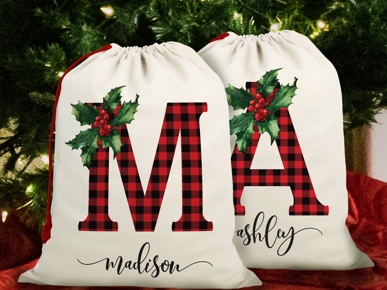 Personalized Christmas gift bags for Christmas, Santa bags