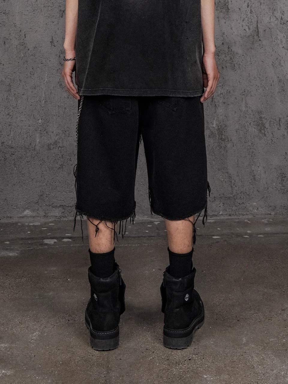 UNDERWATER Decayed Frayed Denim Shorts