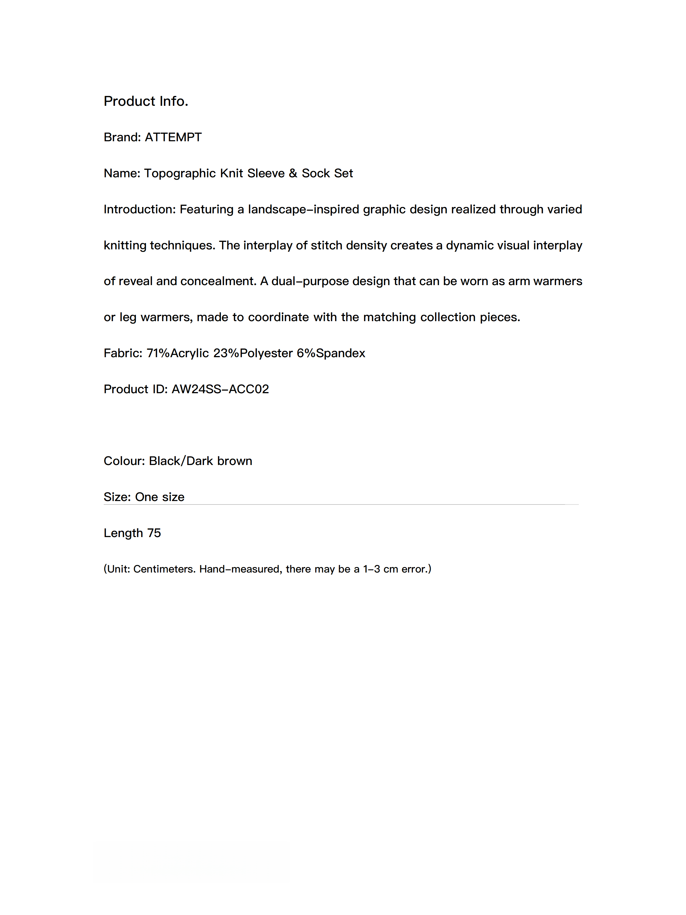 Topographic Knit Sleeve & Sock Set