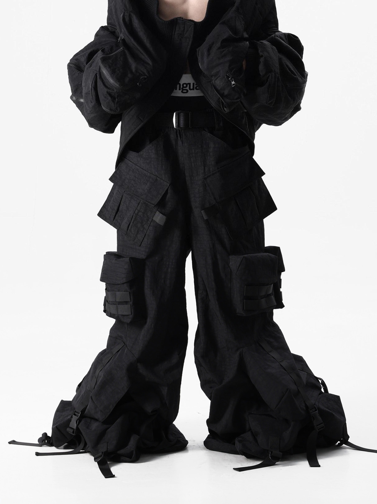 Hyper-Deconstructed Backpack Pants