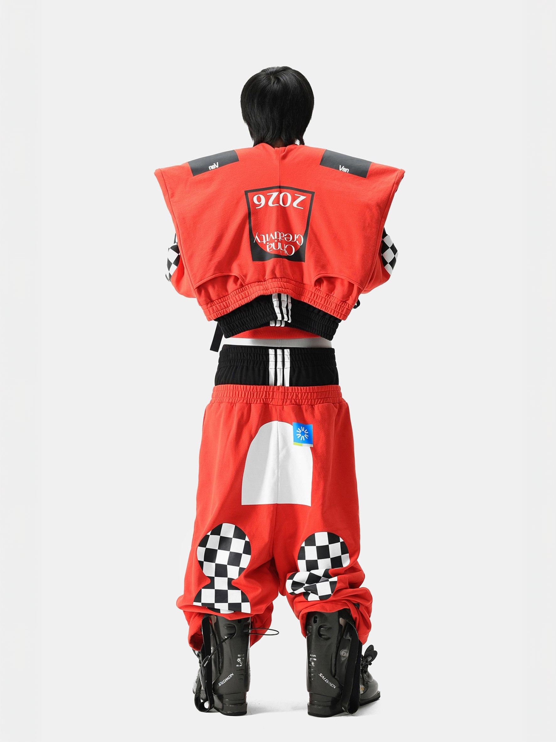 Red Racing-Print Sweatpants