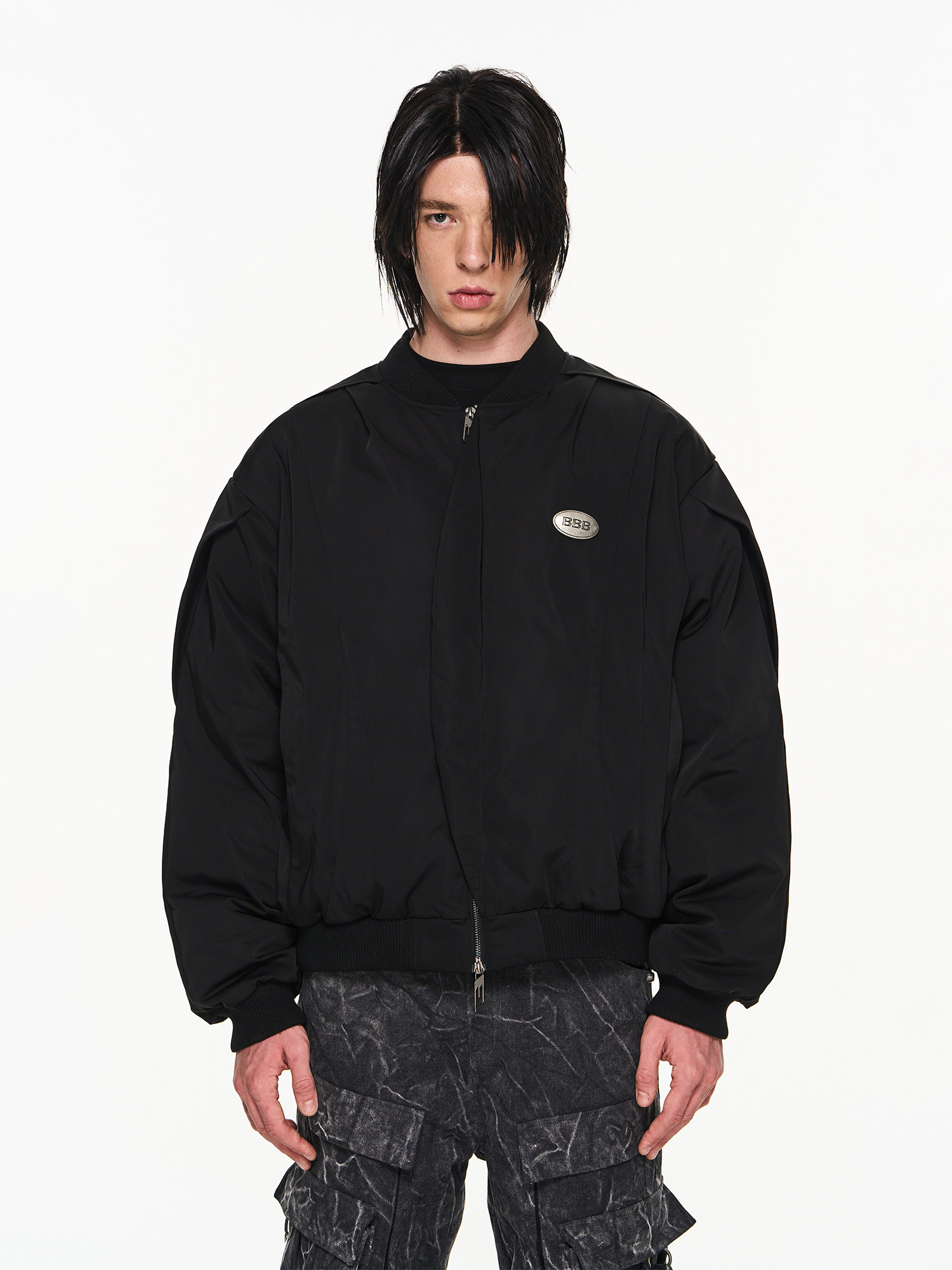 Pleated Natural Form Cotton Jacket