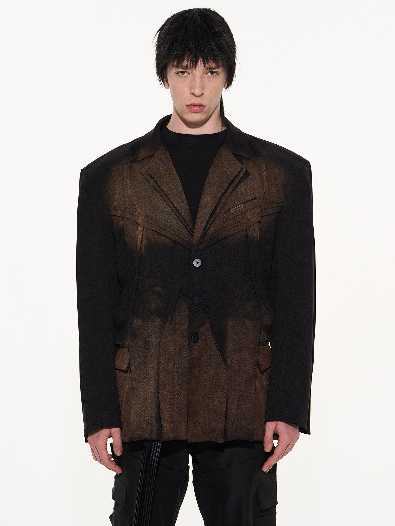 Heavy-duty 3D Aviator Spray-painted Suit Jacket