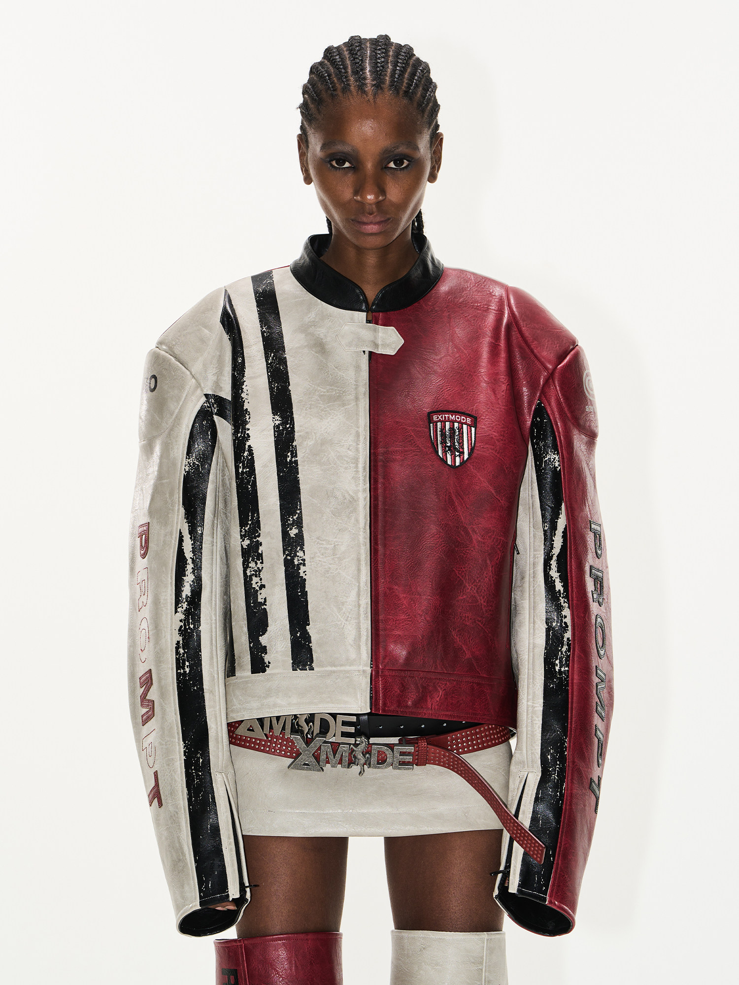 Distressed Leather Sports Jacket
