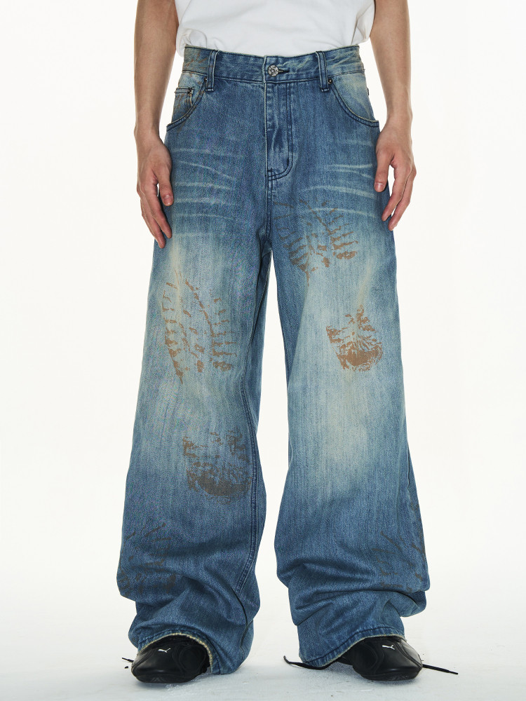 Footprint Washed Blue Jeans