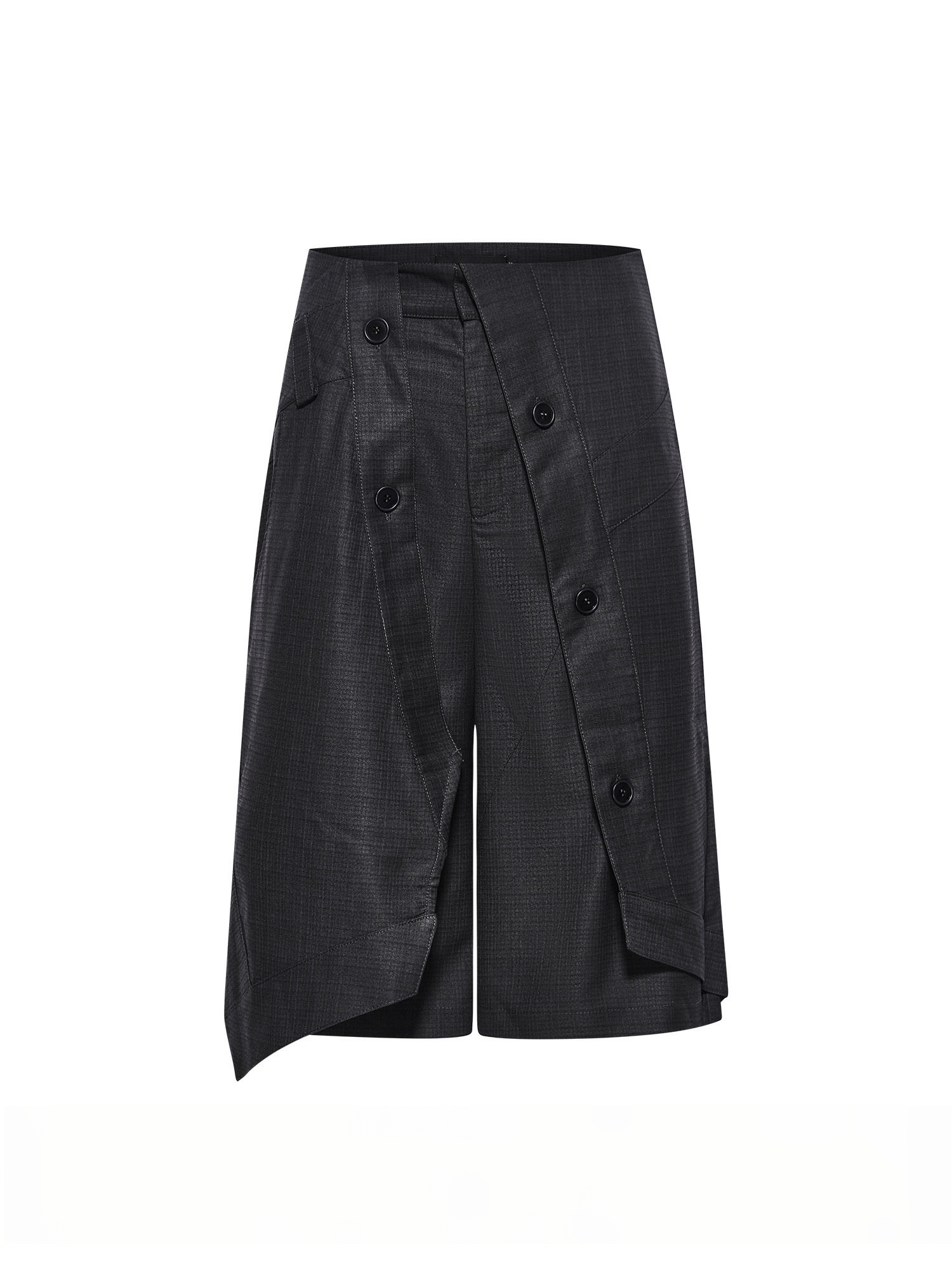 Fold-over Plaid Shorts