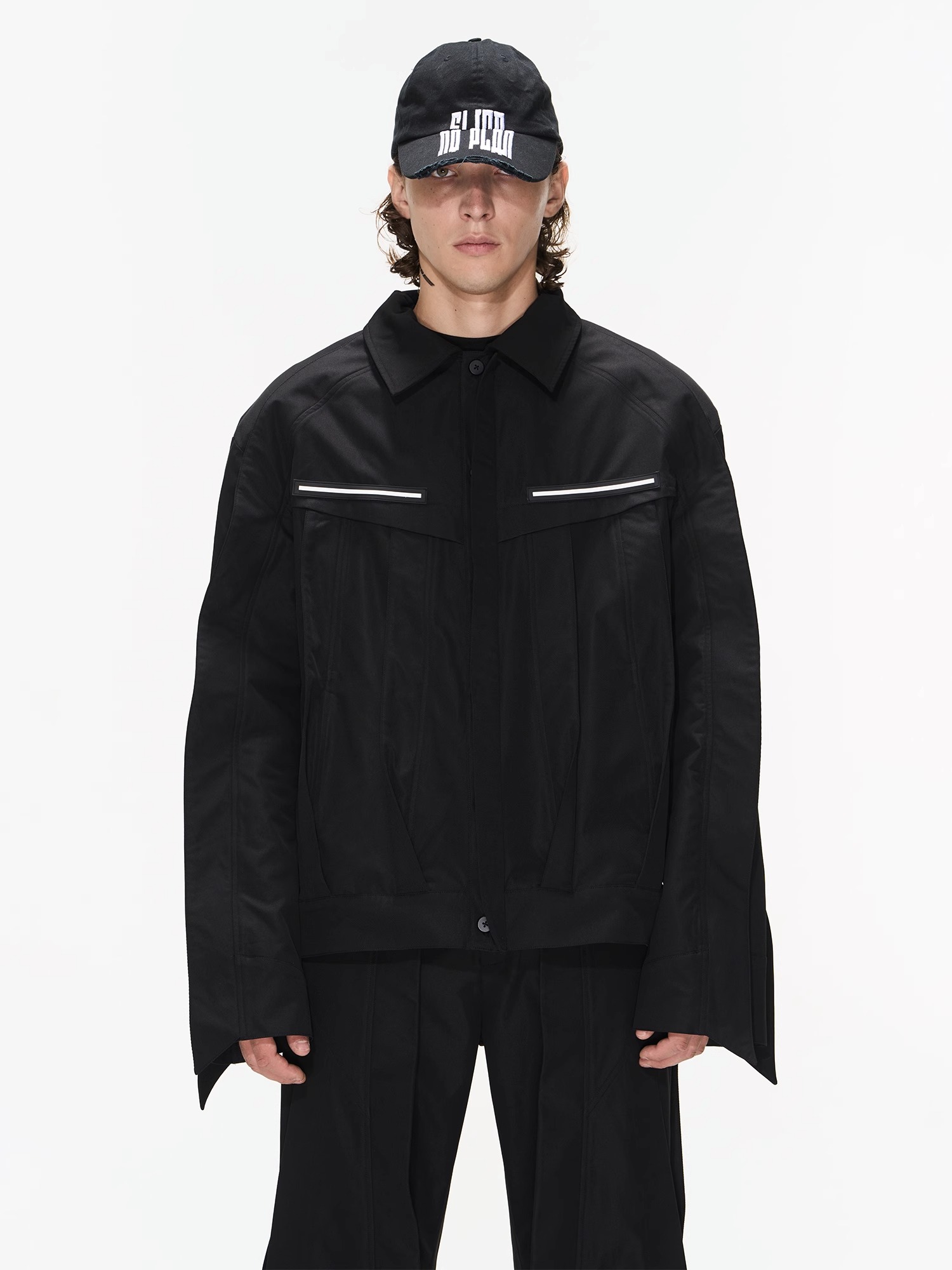 BLINDNOPLAN 23AW 纯色立体拼接翻领飞褊宽松秋季夹克外套