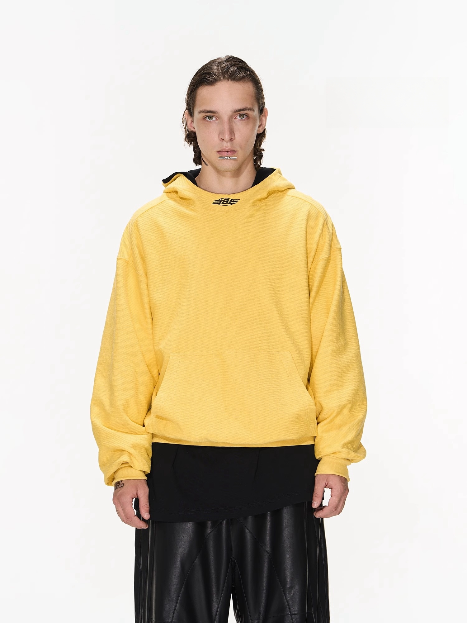 BLINDNOPLAN 23AW 异形态基础刺绣纯棉宽松连帽卫衣