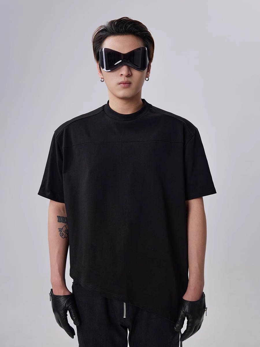 RVANGUARD 23SS ODEL PURE COTTON ASYMMETRIC CUT T-SHIRT