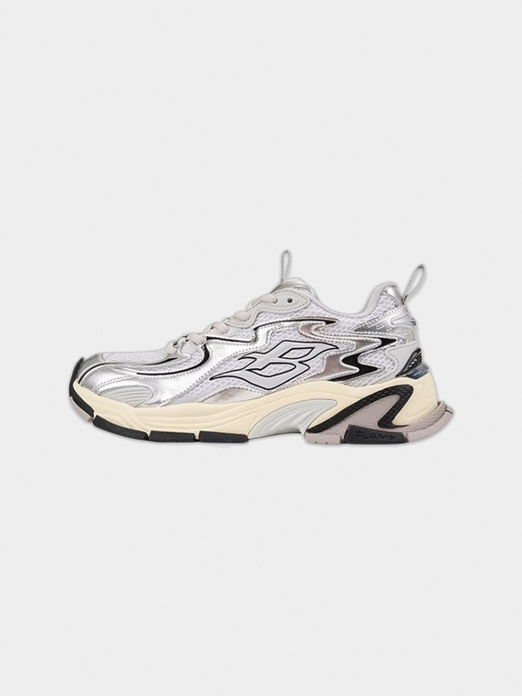 FLAME 2.0 Metallic Silver Sneakers