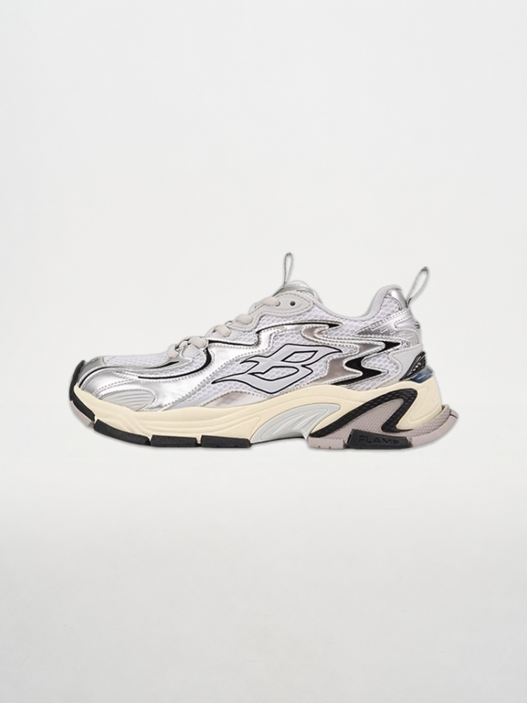 FLAME 2.0 Metallic Silver Sneakers