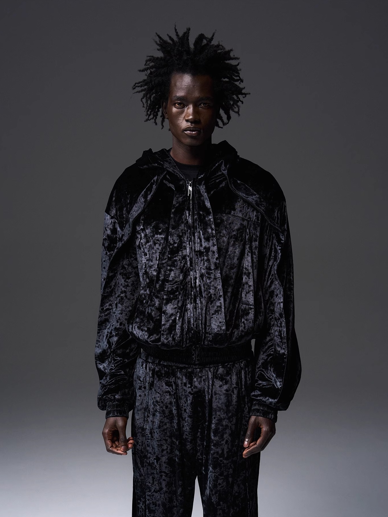 BLINDNOPLAN 24SS Aviator Velvet Hooded Jacket