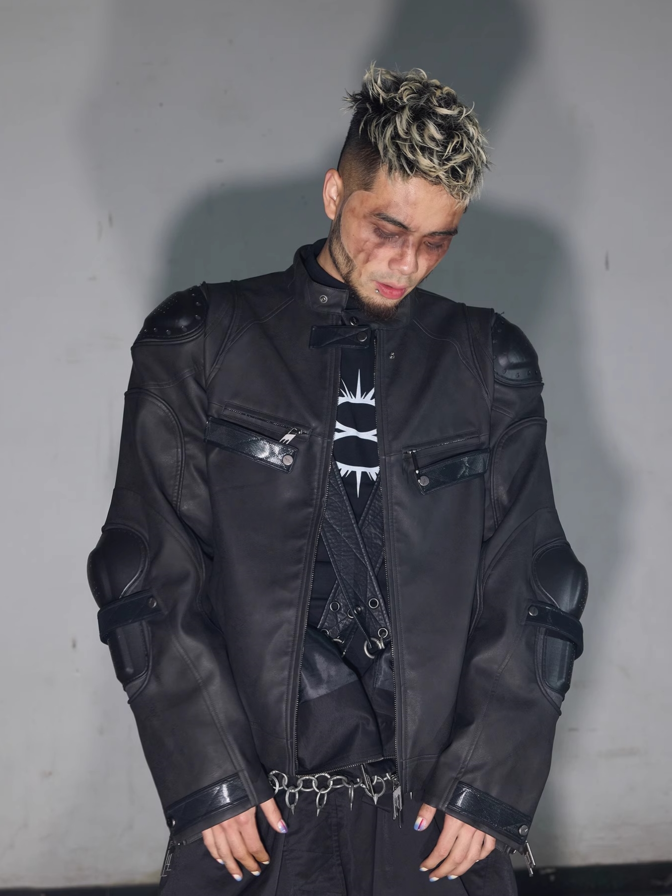 BLINDNOPLAN x BLACK8 24SS Heavy-duty Armor Apparatus Motorcycle Jacket