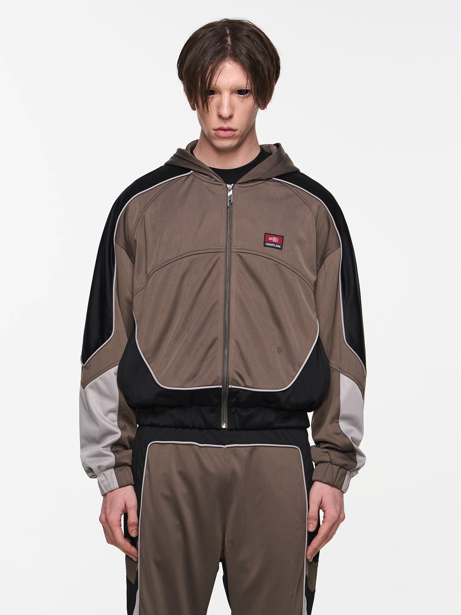 BLINDNOPLAN 24SS Color-blocked Sporty Embroidered Jacket