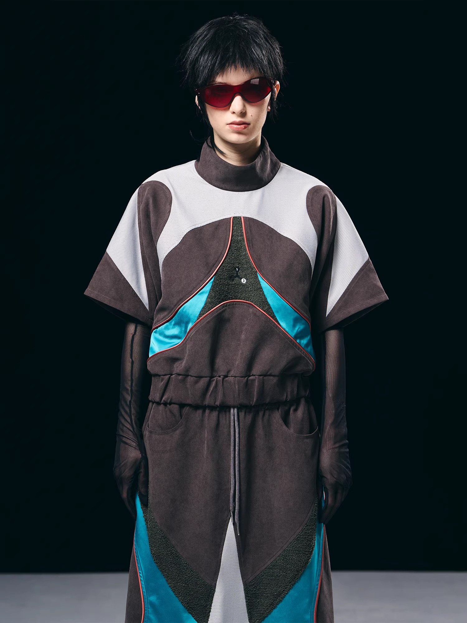 BORON ATOMS 23SS Color-blocked Patchwork Sporty Embroidered Jacket