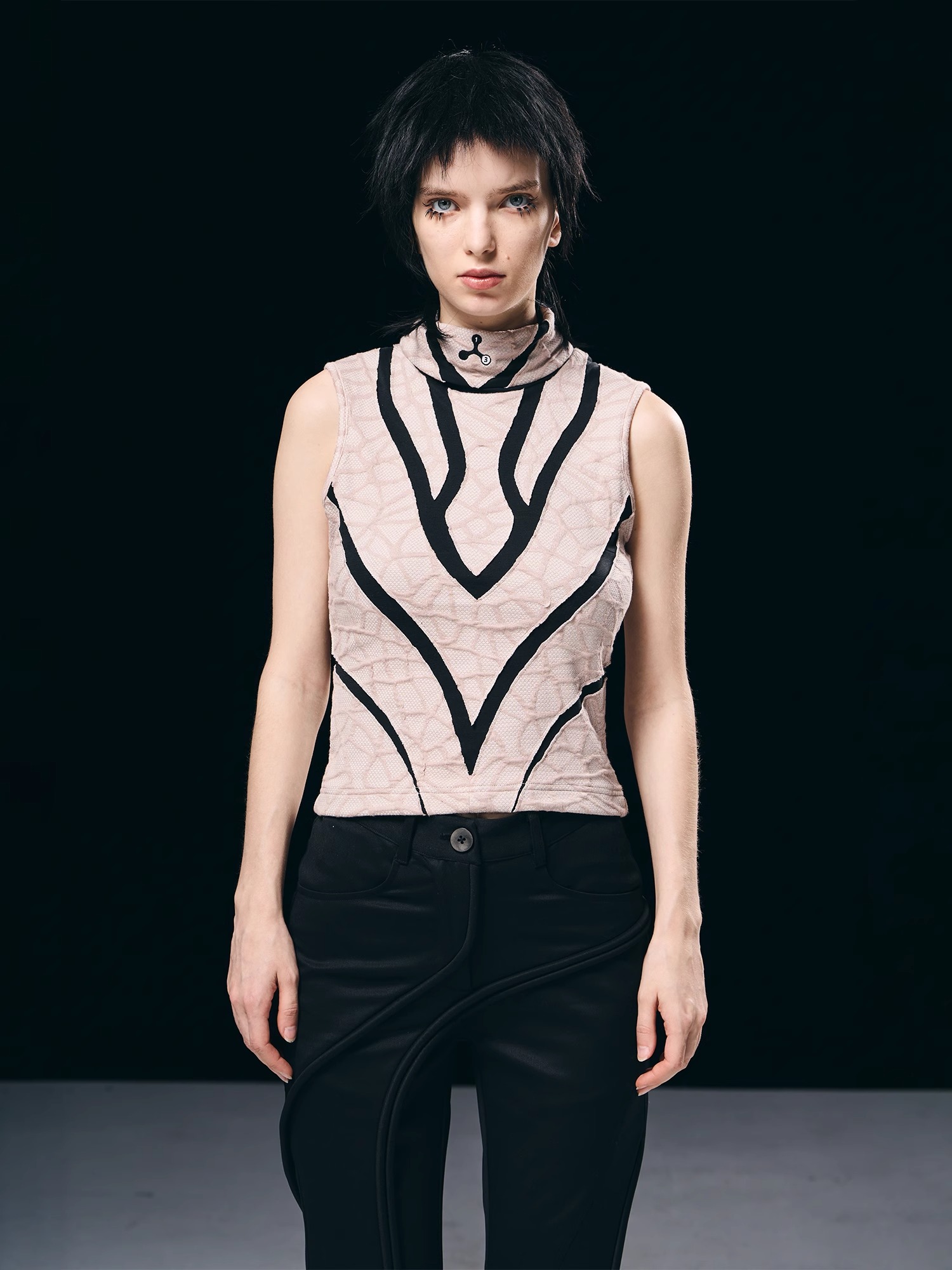BORON ATOMS 23SS Patchwork Cut Texture Tank