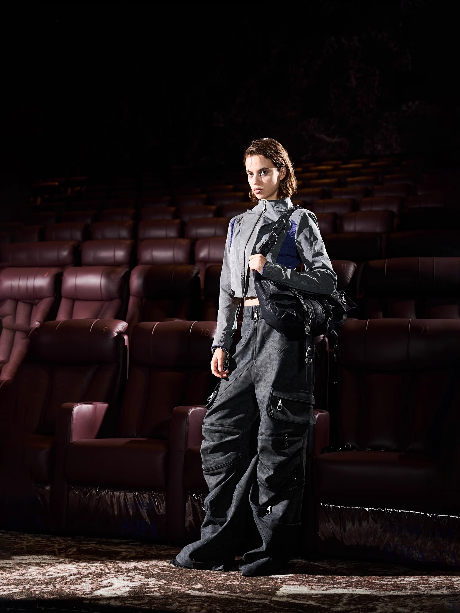 BORON ATOMS 24SS Workwear Textured Bombshell Leather Pants