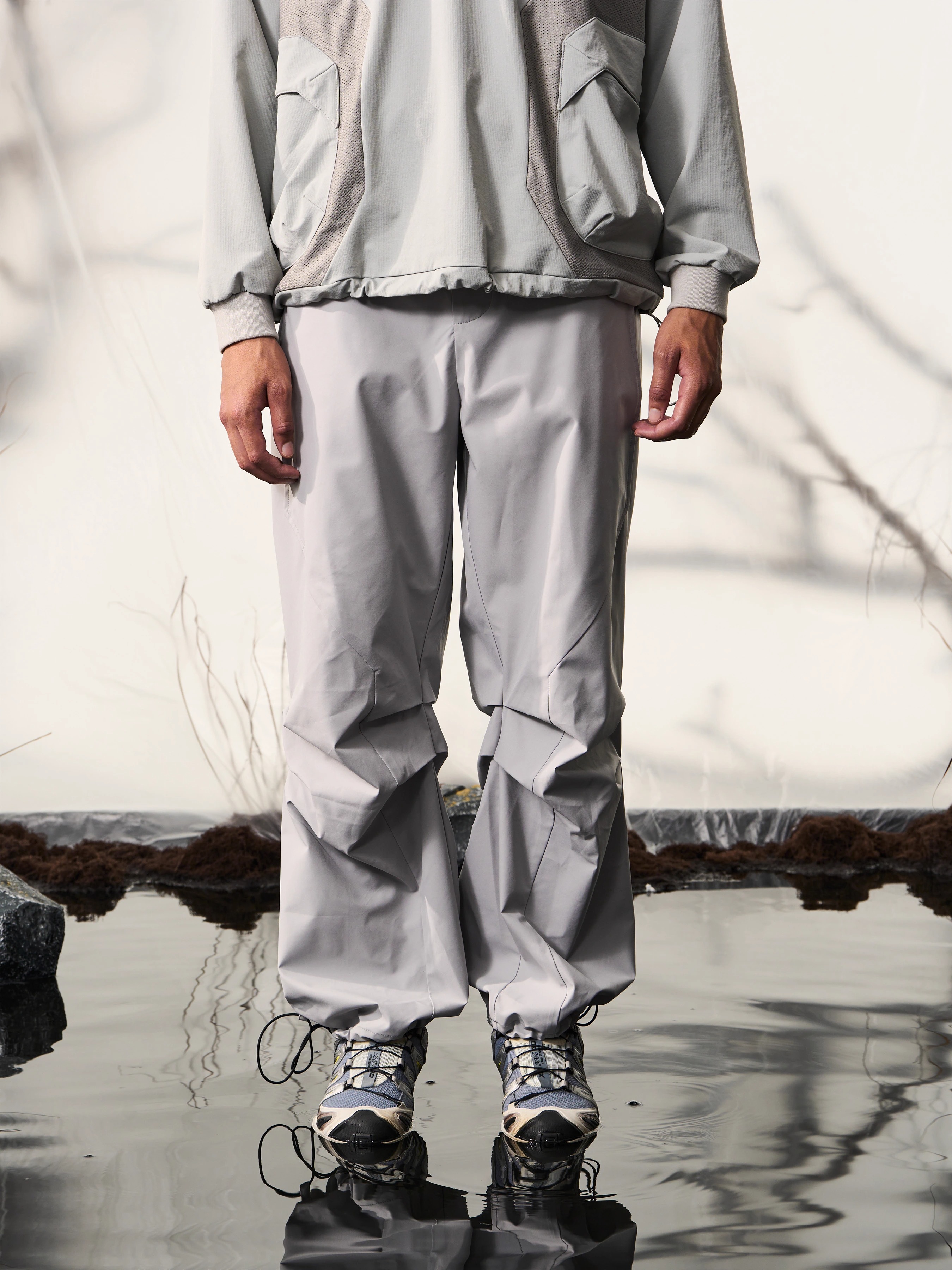 HALCYON 23AW 3-in-1 Chiffon Parachute Pants