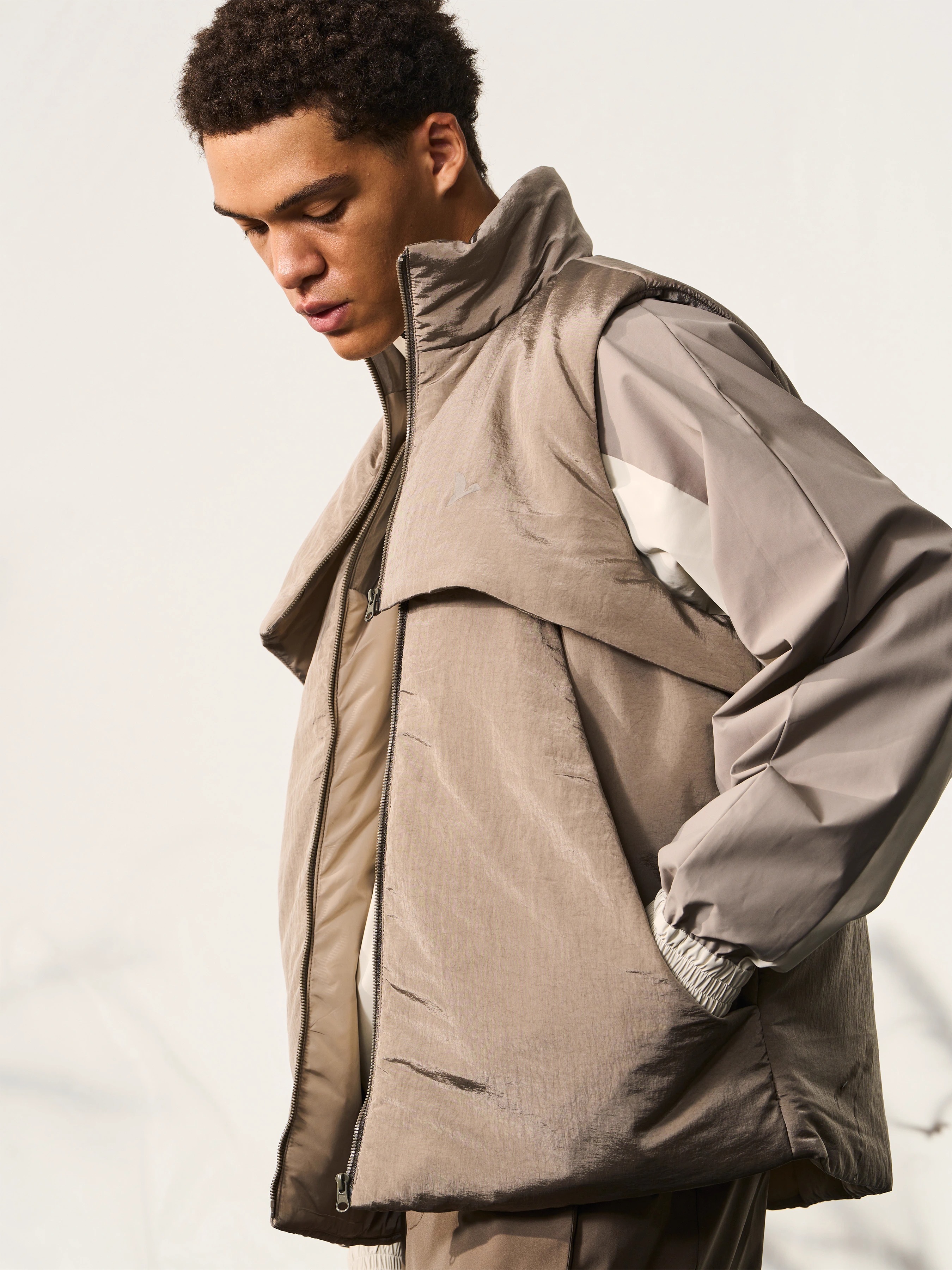 HALCYON 23AW Multi-layered Double Zipper New Shearling Vest