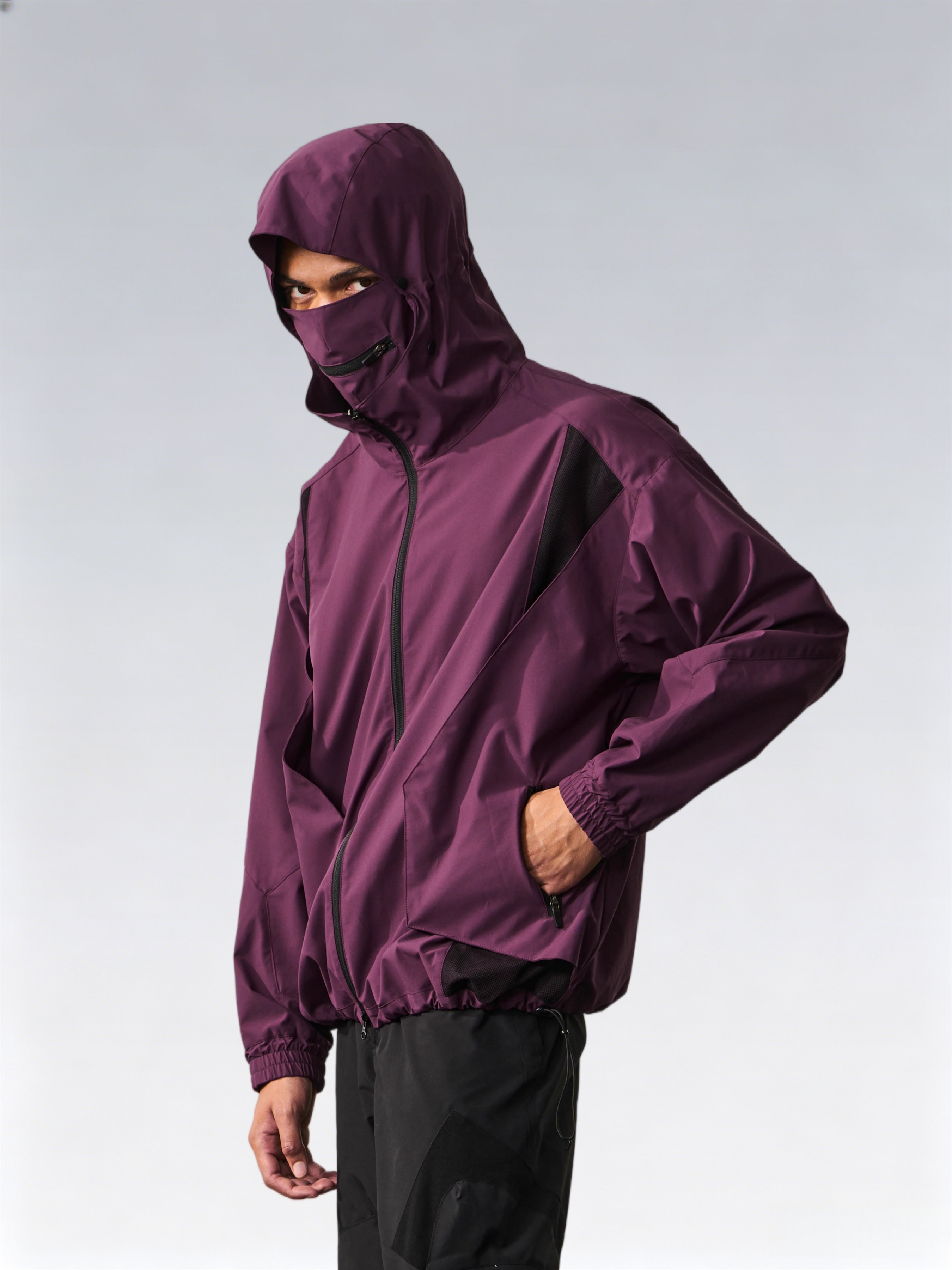 3-in-1 Waterproof Windproof Face Covering Shell Jacket