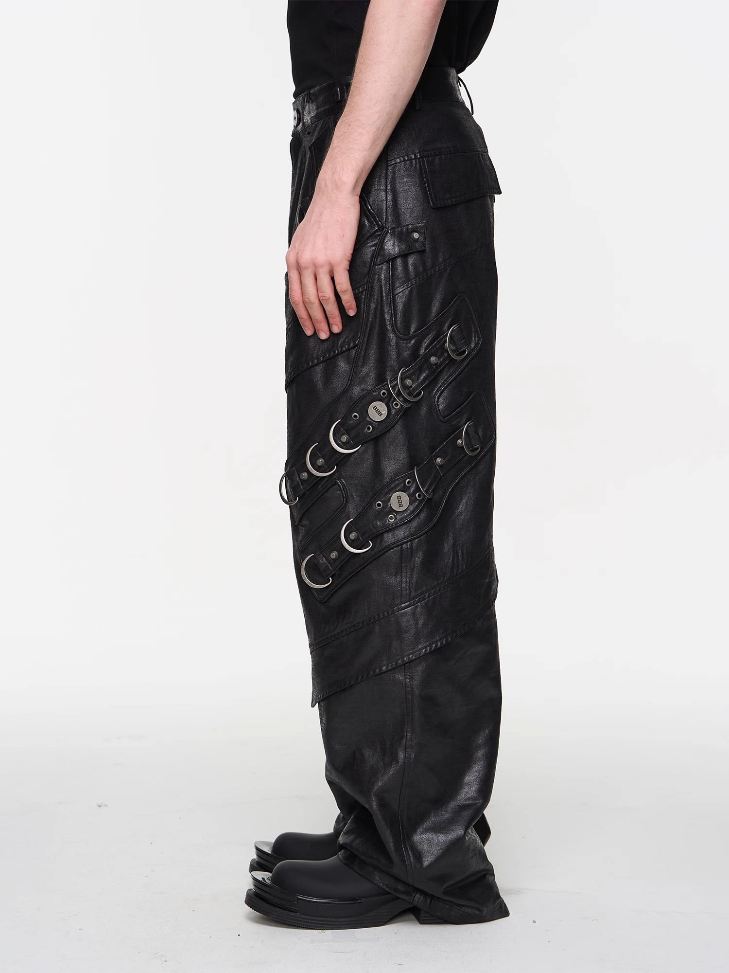 BLINDNOPLAN 24SS Heavy-duty Metal Trim Decorated Work Pants