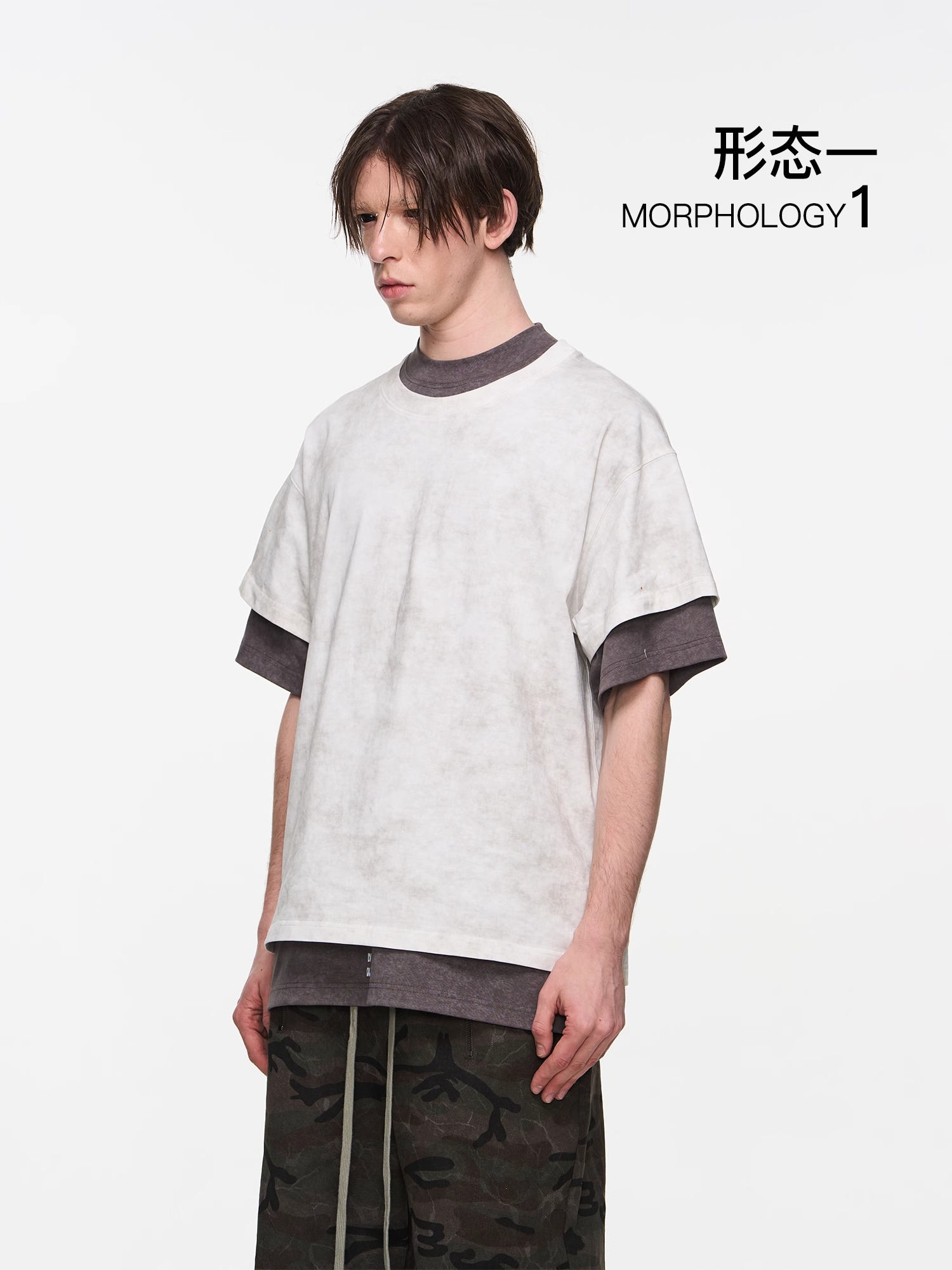 BLINDNOPLAN 24SS Worn-out Wanderer Double-layer Multi-wearing T-shirt