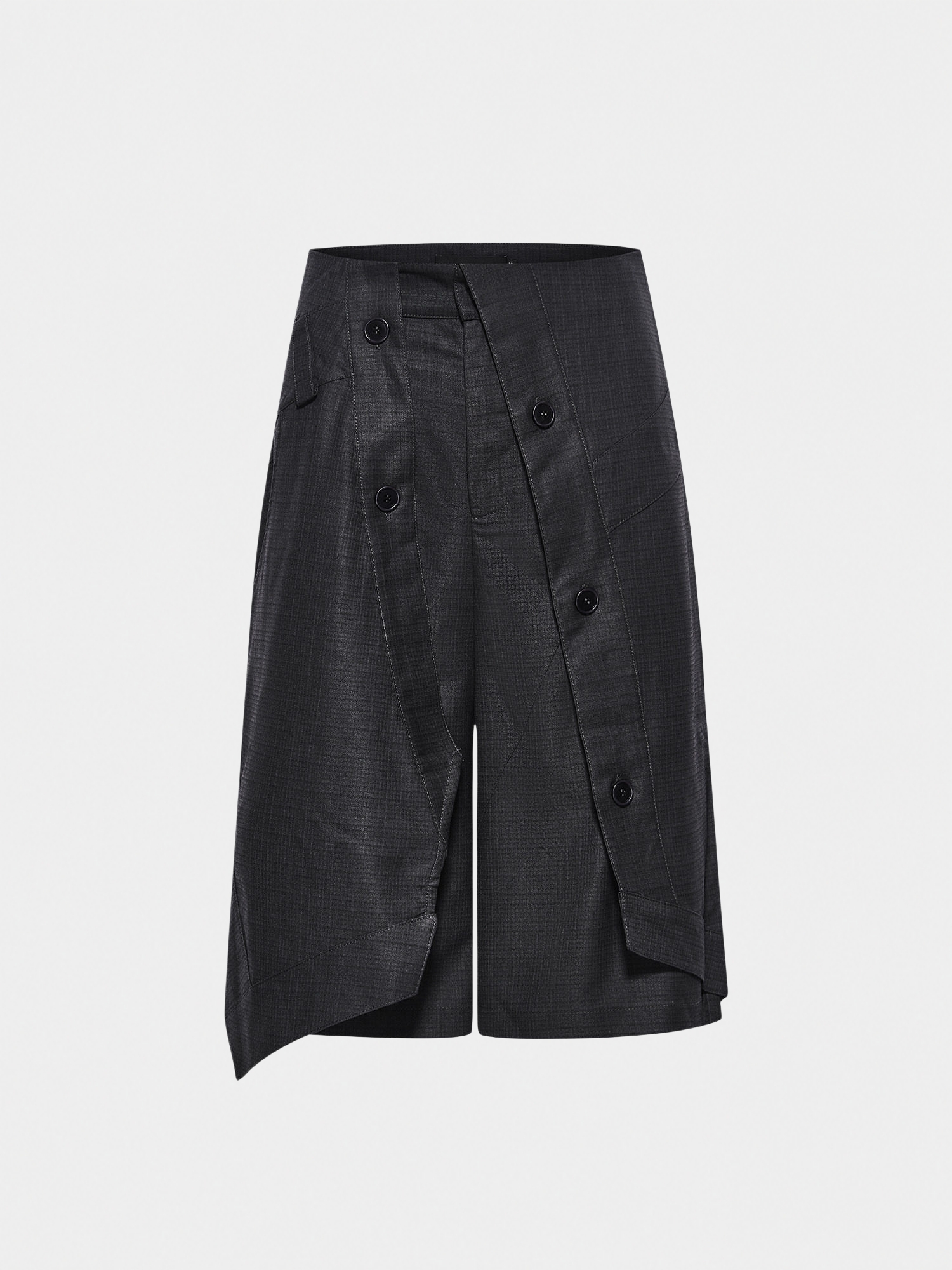 Fold-over Plaid Shorts