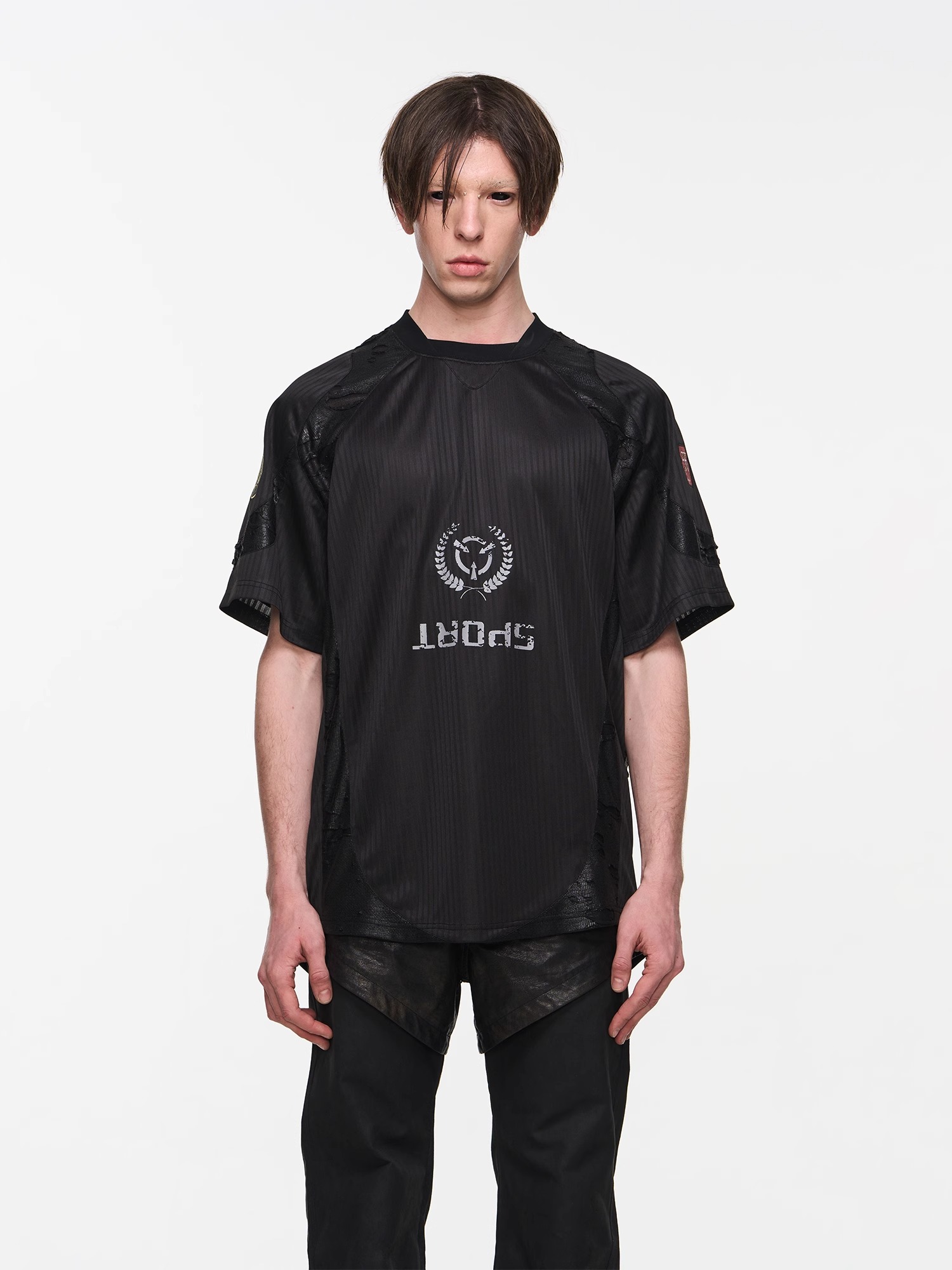 BLINDNOPLAN 24SS Distressed Reconstructed Texture Jersey