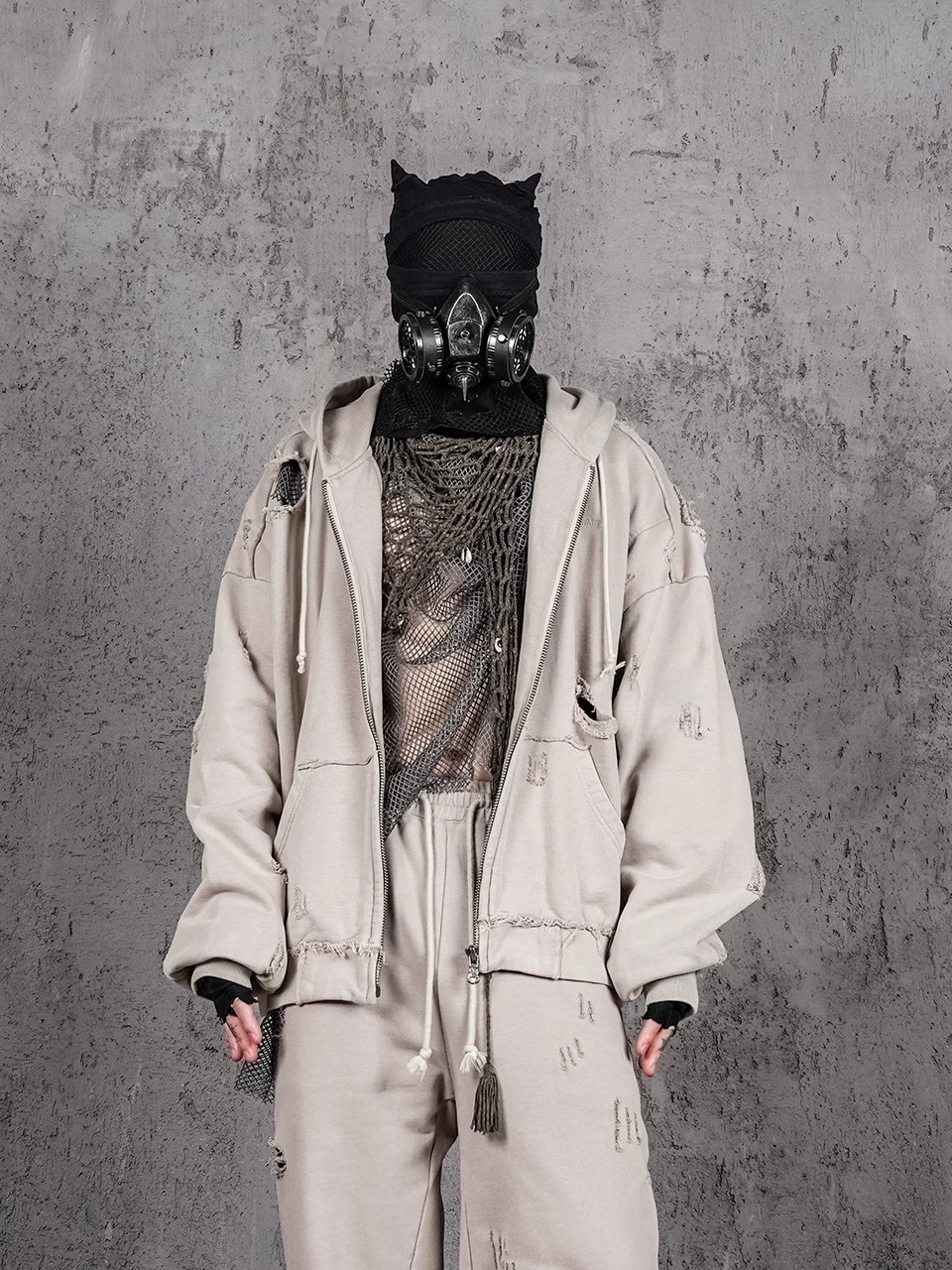 UNDERWATER Wasteland Distressedzip-up Hoodie