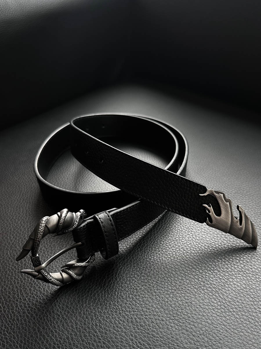 Candle Dragon Head Layer Cowhide Belt