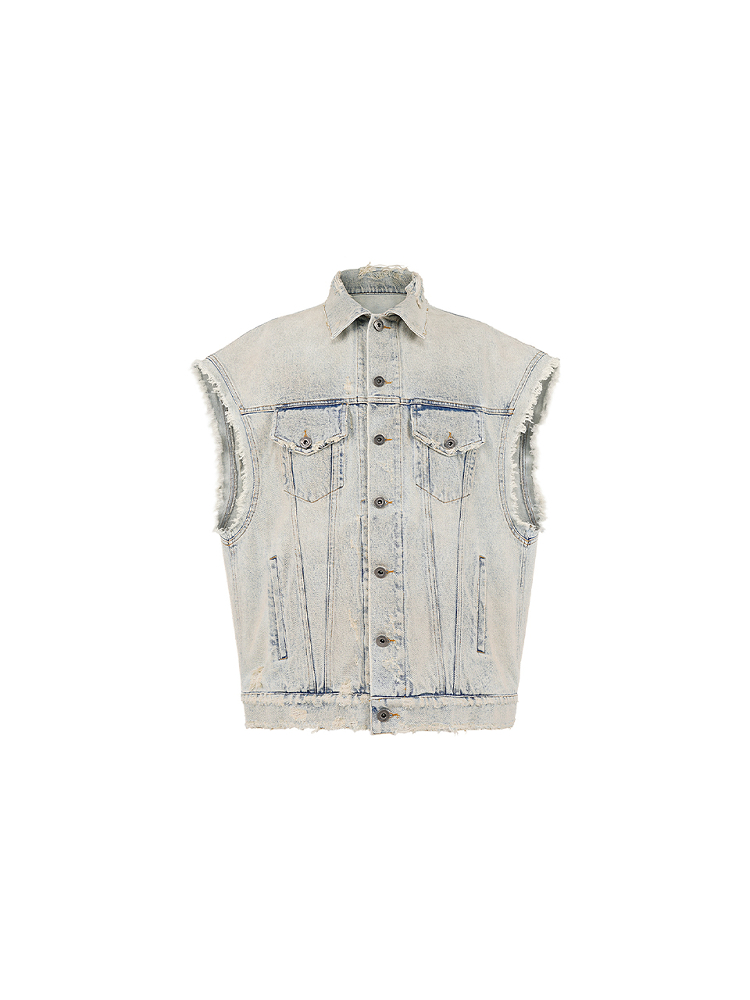 UNDERWATER Distressed Denim Vest