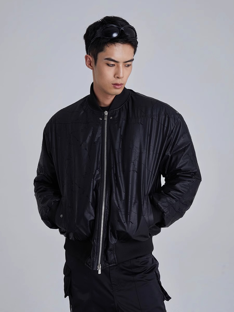 RVANGUARD 23AW CRACKED LEATHER  AIR FORCE PADDED JACKET