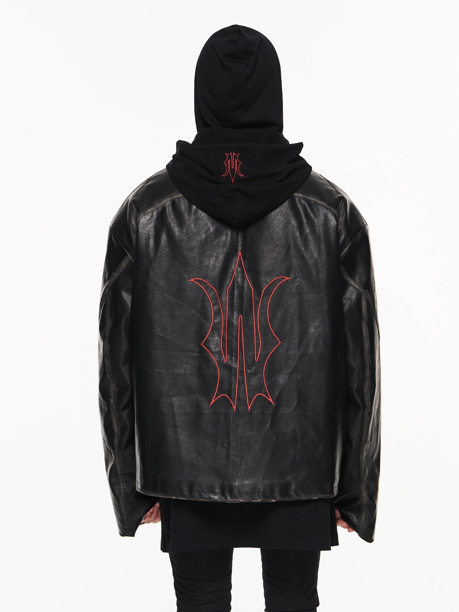 BLINDNOPLAN 23AW Oversized Distressed and Rubbed Leather Jacket