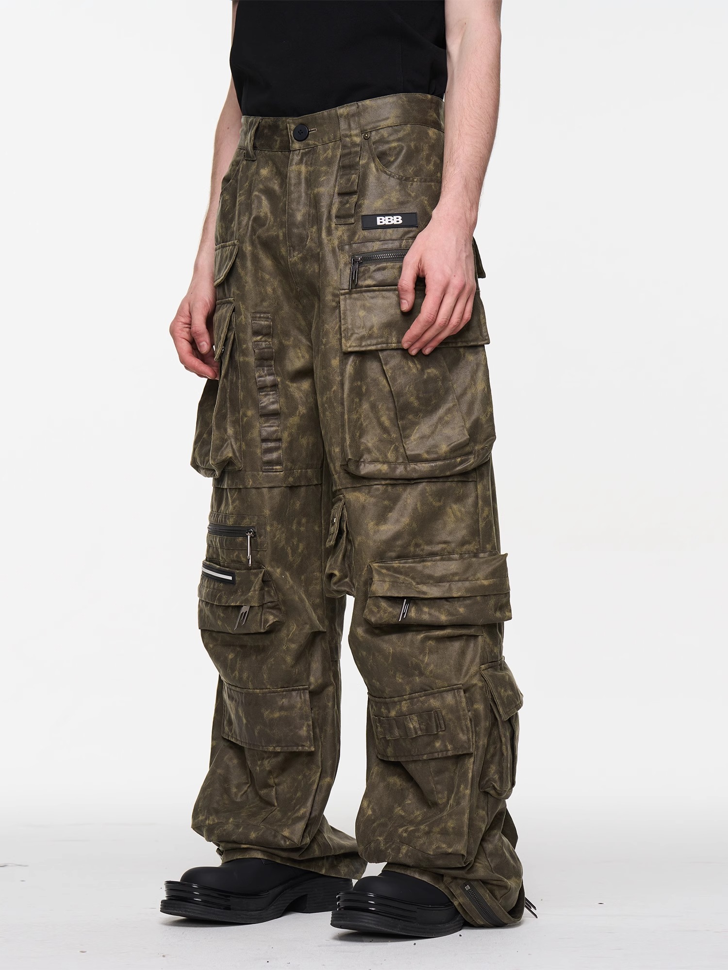 BLINDNOPLAN 24SS Heavy-duty Pocketed Green Work Pants