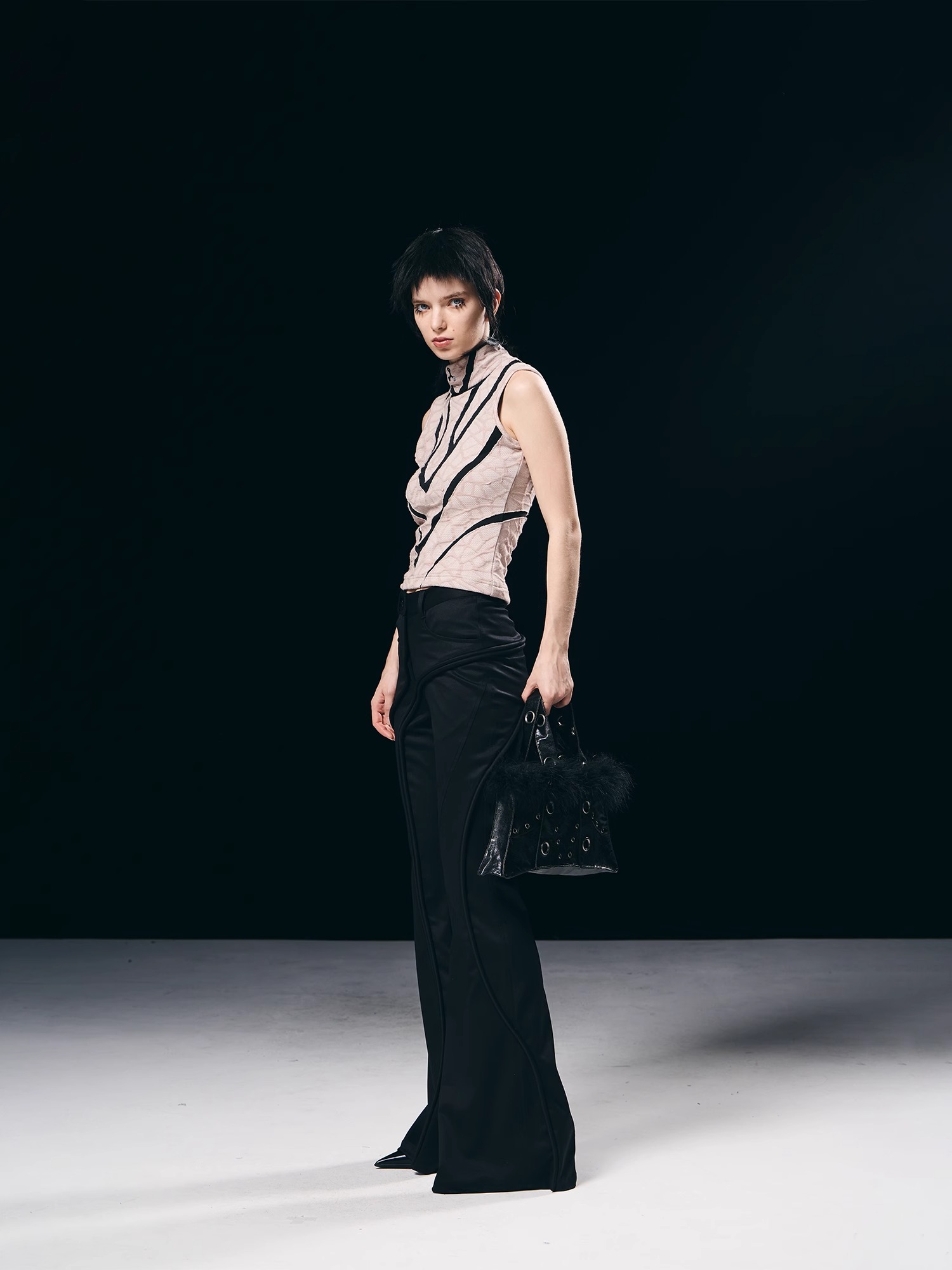 BORON ATOMS 23SS Patchwork Cut Texture Tank