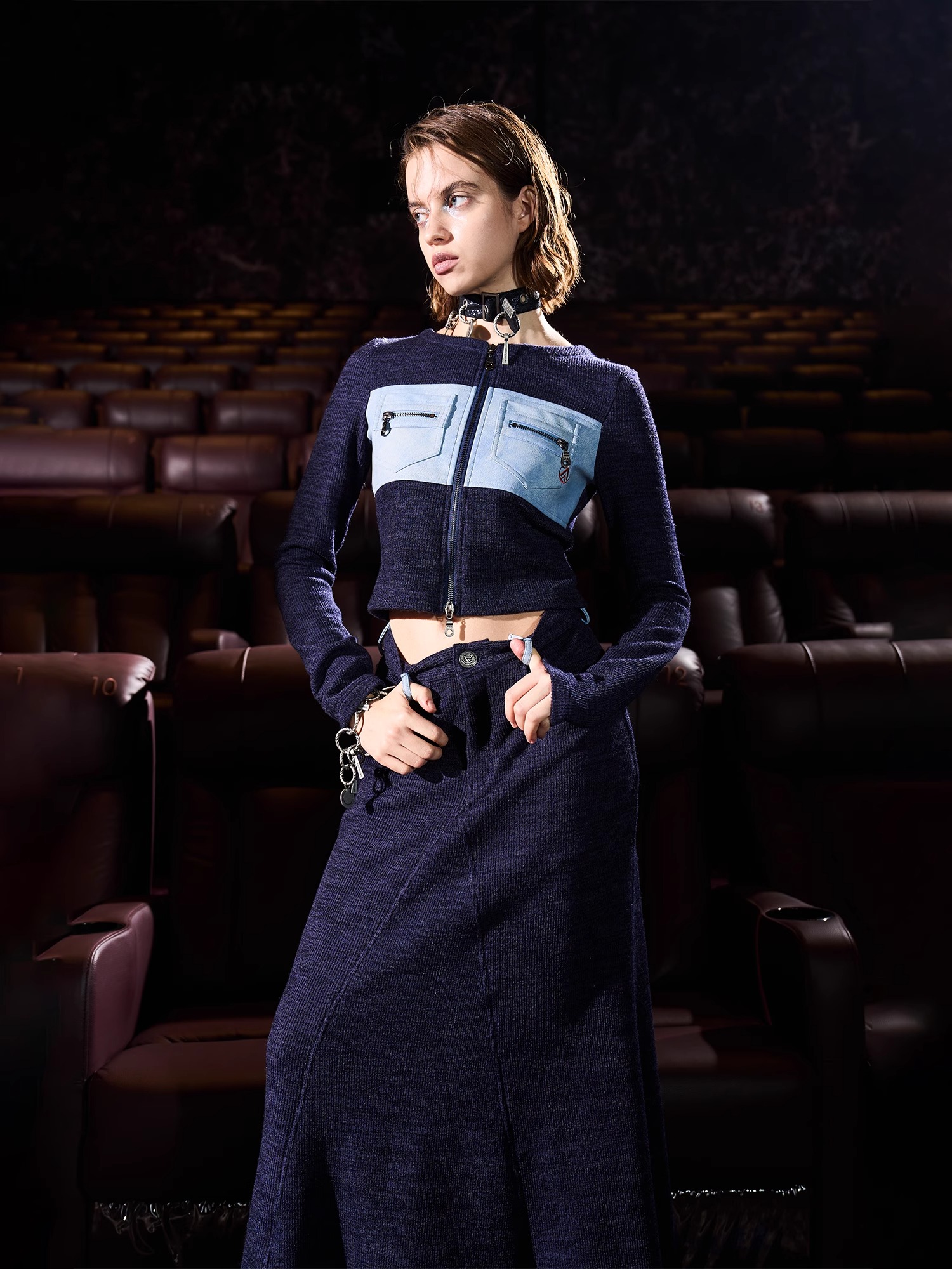 BORON ATOMS 24SS Color-Blocked Knit Cardigan