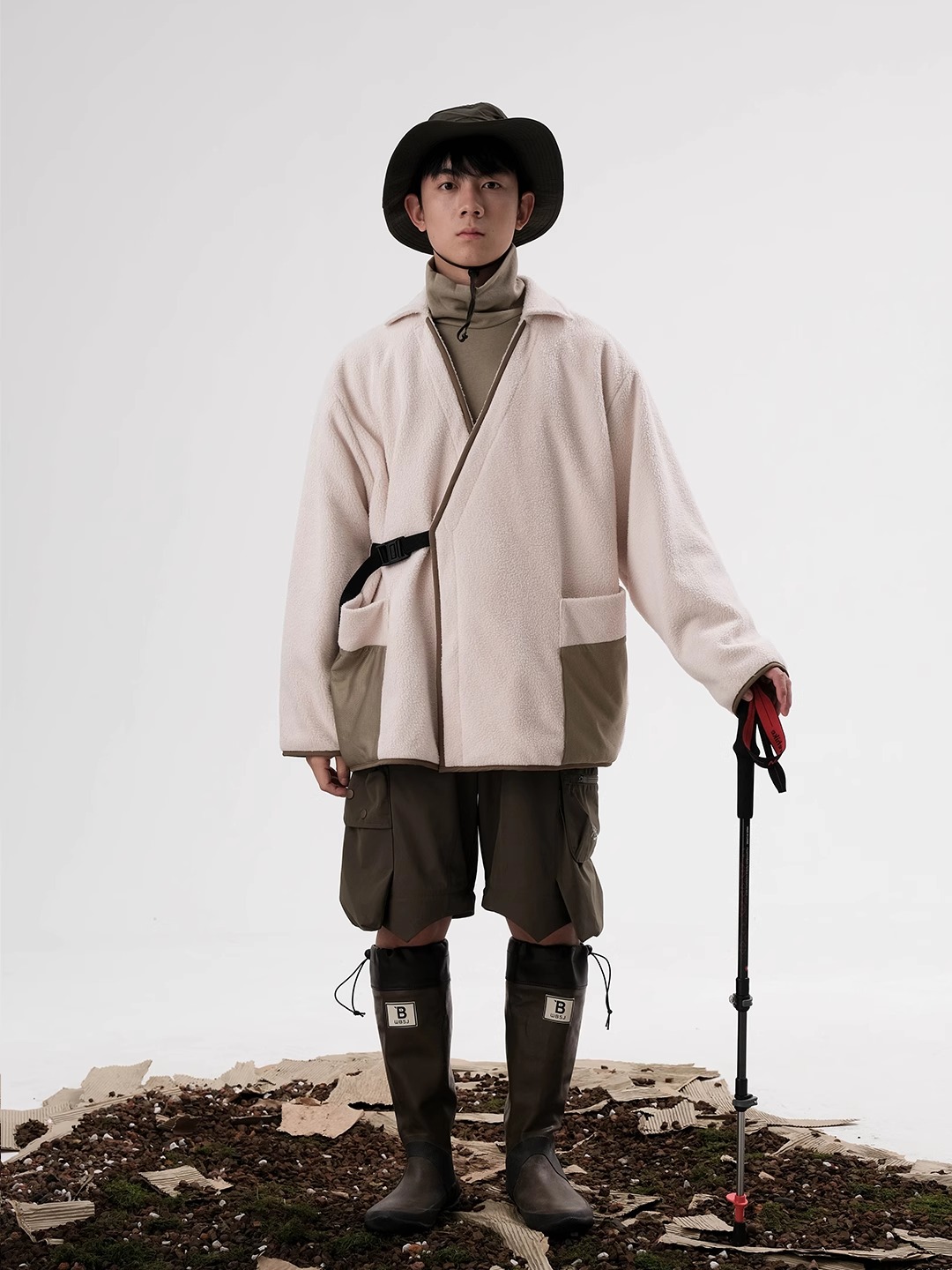 HALCYON 22AW Contrast Color Shearling Duster Coat
