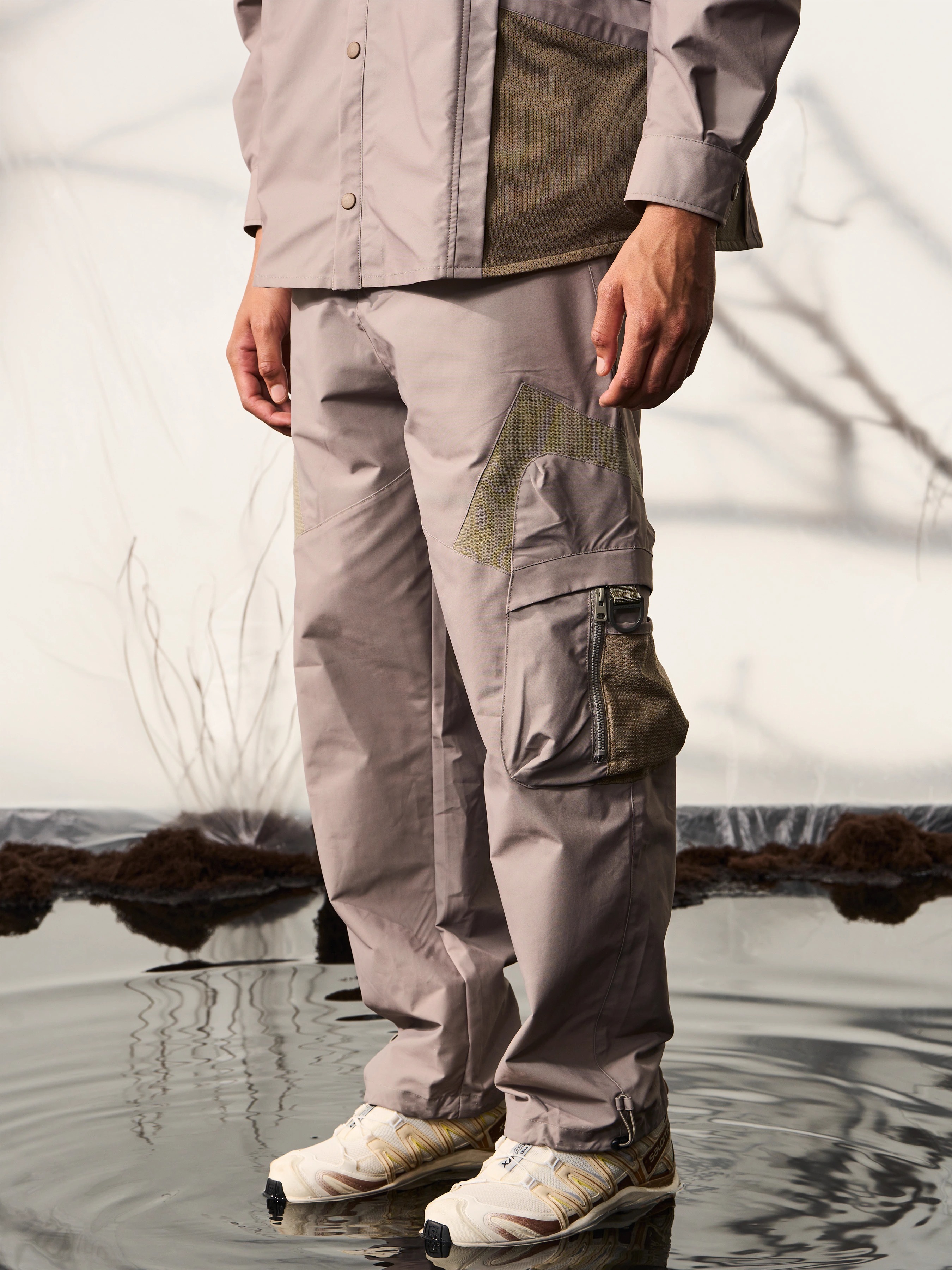 HALCYON 23AW Thread Woven Heterogeneous Patchwork Pants
