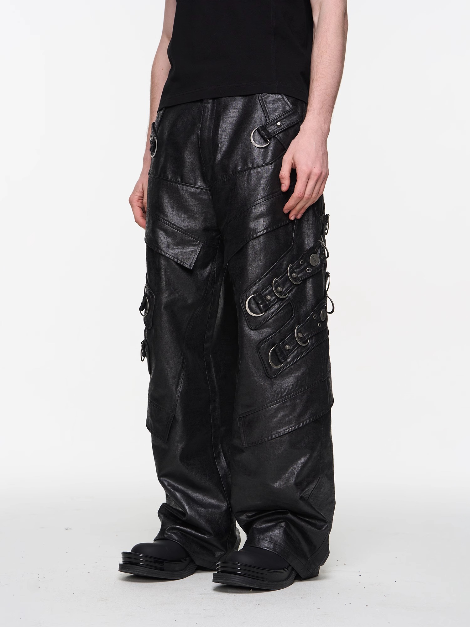 BLINDNOPLAN 24SS Heavy-duty Metal Trim Decorated Work Pants