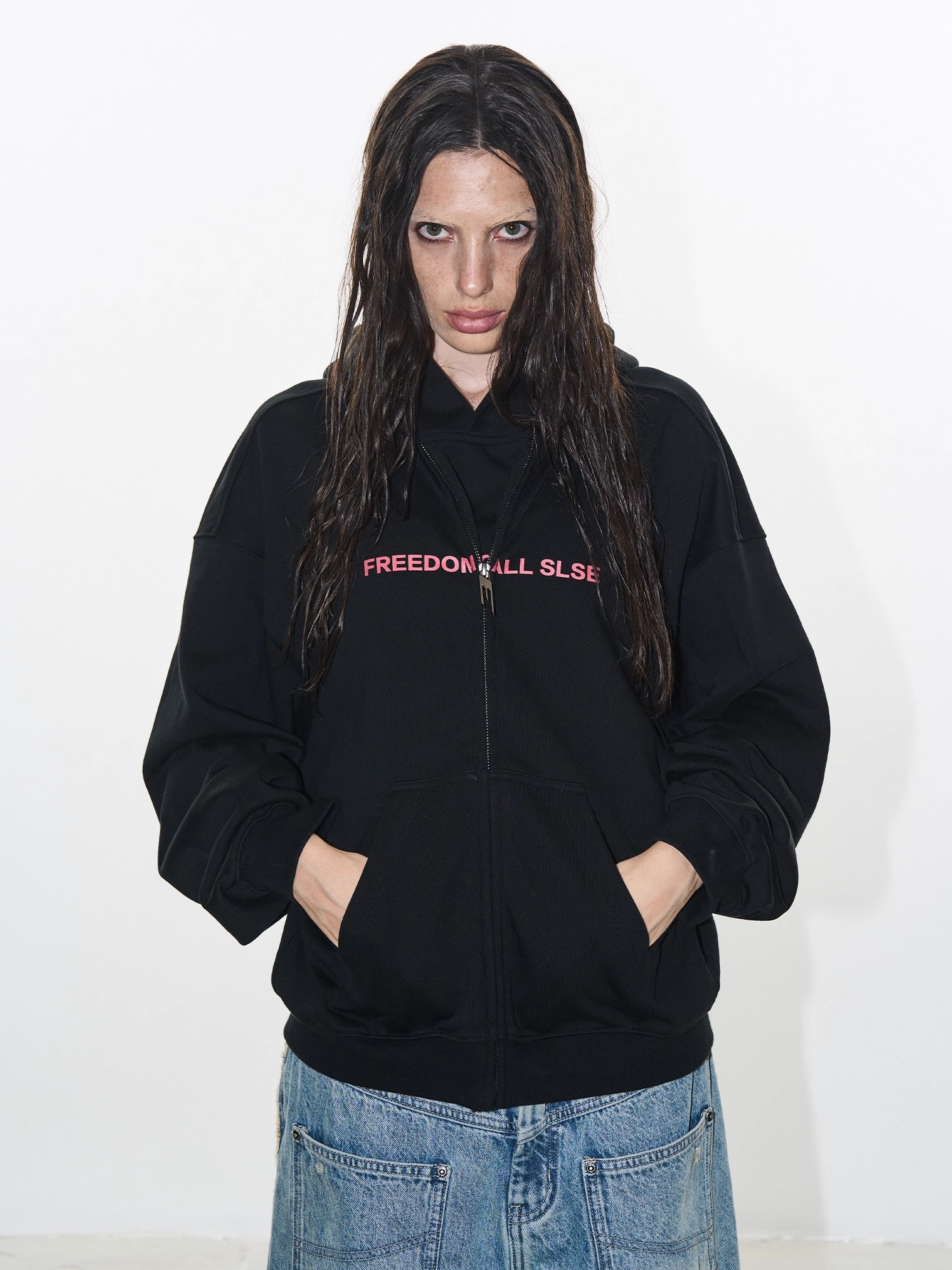 EXITMODE BY BLINDNOPLAN 24AW Fake Double-Layered Printed Hoodie